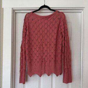 Elegant Pink Knit Sweater